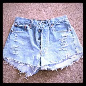 Levi 501 Distressed Jean shorts